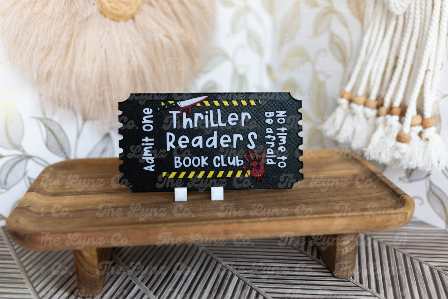 RTS Thriller Book Club Ticket Shelf Decor